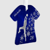 Silver Snowflake Volleyball Player Ornament (voorkant)