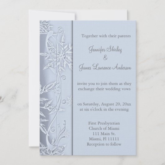 Silver Snowflake Weddenschap Kaart (Voorkant)