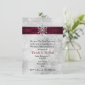 Silver Snowflake Wedding Rehearsal Dinner Kaart (Staand voorkant)