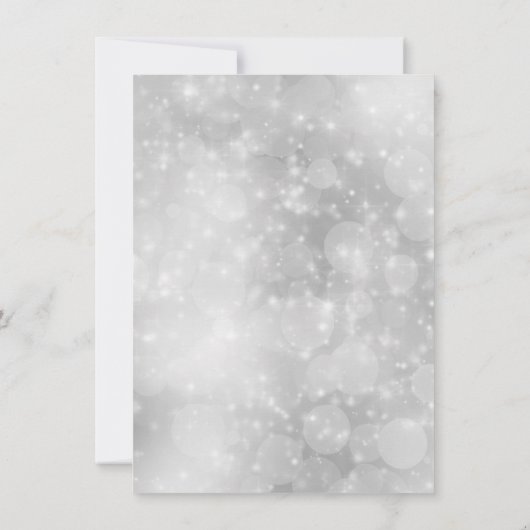 Silver Snowflake Wedding Rehearsal Dinner Kaart (Achterkant)