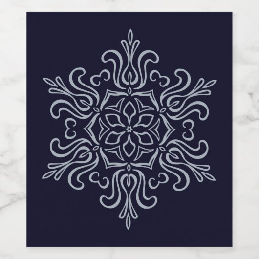  Silver Snowflake Wijn Etiket (Enkel label)