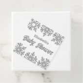 Silver Snowflake Winter Baby shower Bedankjes Labels (In situ)