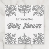 Silver Snowflake Winter Baby shower Bedankjes Labels (Achterkant)