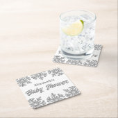 Silver Snowflake Winter Baby shower Kartonnen Onderzetters (Insitu)