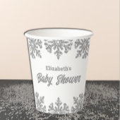 Silver Snowflake Winter Baby shower Papieren Bekers