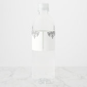 Silver Snowflake Winter Baby shower Waterfles Etiket (Achterkant)