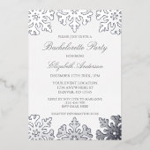 Silver Snowflake Winter Bachelorette Party Folie Uitnodiging (Voorkant)