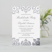 Silver Snowflake Winter Bachelorette Party Folie Uitnodiging (Staand Voorkant)