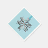Silver Snowflake Winter Blue Ribbon Kerstmis Servet (Hoek)