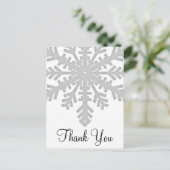 Silver Snowflake Winter Dank u Briefkaarten (Staand voorkant)