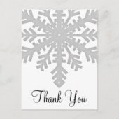 Silver Snowflake Winter Dank u Briefkaarten (Voorkant)