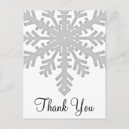 Silver Snowflake Winter Dank u Briefkaarten