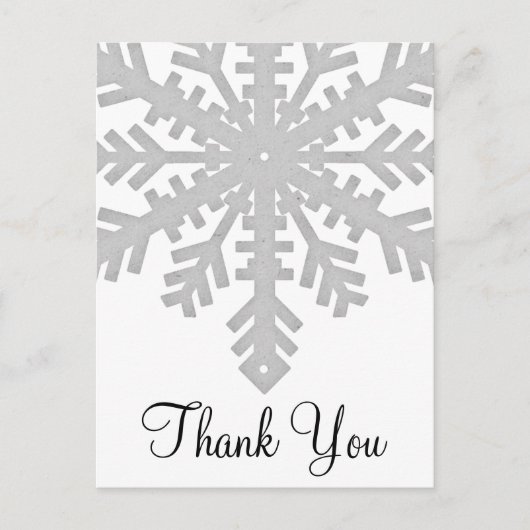 Silver Snowflake Winter Dank u Briefkaarten (Voorkant)