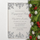 Silver Snowflake Winter Engagement Party Acryl Uitnodigingen