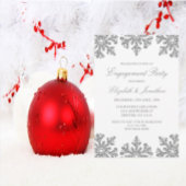 Silver Snowflake Winter Engagement Party Kaart
