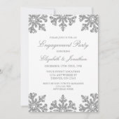 Silver Snowflake Winter Engagement Party Kaart (Voorkant)