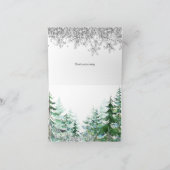 Silver Snowflake Winter Forest, een bedankkaartje Bedankkaart (Binnen)