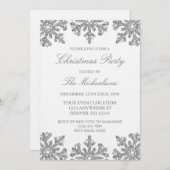 Silver Snowflake Winter Kerstfeest Kaart (Voorkant / Achterkant)