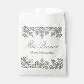 Silver Snowflake Winter Quinceanera Bedankzakje (Voorkant)