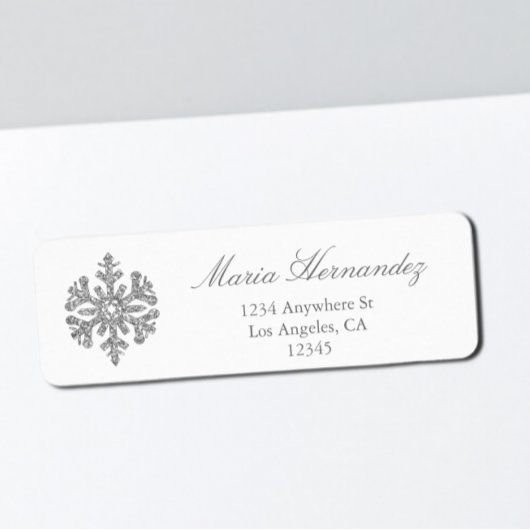 Silver Snowflake Winter Quinceanera Etiket