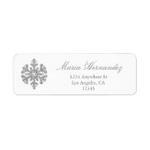 Silver Snowflake Winter Quinceanera Etiket (Voorkant)