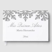 Silver Snowflake Winter Quinceanera Gastenboek (Voorkant)