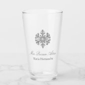 Silver Snowflake Winter Quinceanera Glas (Voorkant)