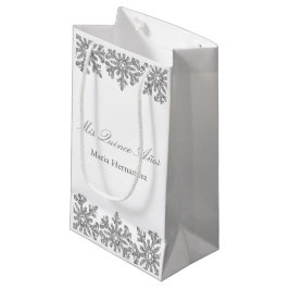 Silver Snowflake Winter Quinceanera Klein Cadeauzakje