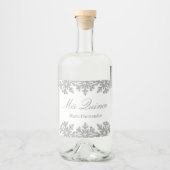 Silver Snowflake Winter Quinceanera Likeurfles Etiket (Voorkant)