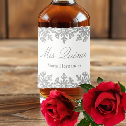 Silver Snowflake Winter Quinceanera Likeurfles Etiket