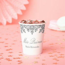 Silver Snowflake Winter Quinceanera Papieren Bekers