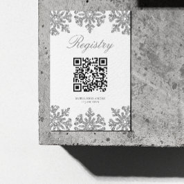 Silver Snowflake Winter Quinceanera Register Informatiekaartje