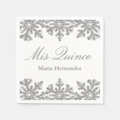 Silver Snowflake Winter Quinceanera Servet (Voorkant)