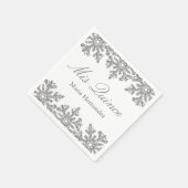 Silver Snowflake Winter Quinceanera Servet (Hoek)