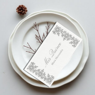 Silver Snowflake Winter Quinceanera Servet