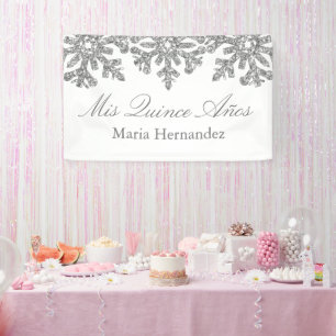 Silver Snowflake Winter Quinceanera Spandoek