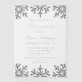 Silver Snowflake Winter Quinceanera Vellum Uitnodigingen (Voorkant)