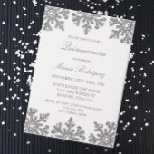 Silver Snowflake Winter Quinceanera Vellum Uitnodigingen