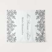 Silver Snowflake Winter Quinceanera Wandkleed (Voorkant (horizontaal))