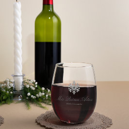 Silver Snowflake Winter Quinceanera Wijnglas Zonder Voet