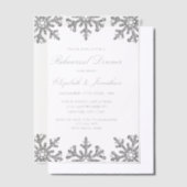 Silver Snowflake Winter Rehearsal Dinner Vellum Uitnodigingen (Offset)