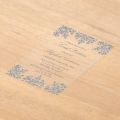 Silver Snowflake Winter Sweet 16 Acryl Uitnodigingen (Laagn)