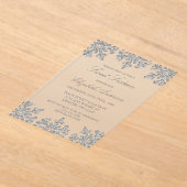 Silver Snowflake Winter Sweet 16 Acryl Uitnodigingen (Laagn)