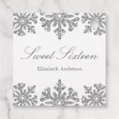 Silver Snowflake Winter Sweet 16 Bedankjes Labels (Achterkant)