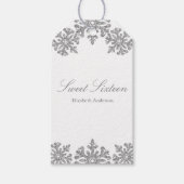 Silver Snowflake Winter Sweet 16 Cadeaulabel (Voorkant)