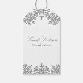 Silver Snowflake Winter Sweet 16 Cadeaulabel