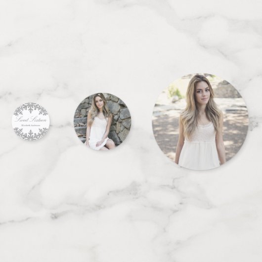 Silver Snowflake Winter Sweet 16 Confetti (Achterkanten)