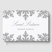 Silver Snowflake Winter Sweet 16 Gastenboek (Voorkant)