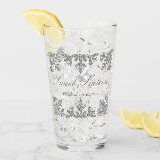 Silver Snowflake Winter Sweet 16 Glas (Voorkant ijs)