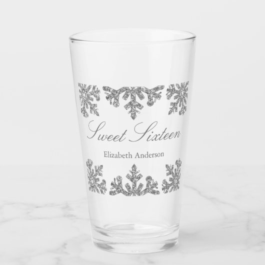 Silver Snowflake Winter Sweet 16 Glas (Voorkant)